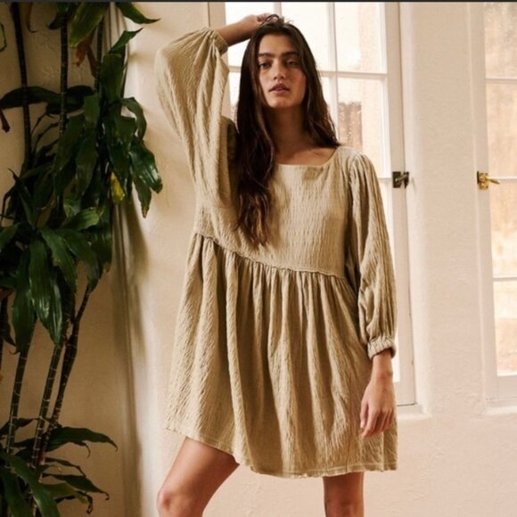 Free People Beach Get Obsessed Baby Doll Dress Off White Cream XL - Picture 2 of 7